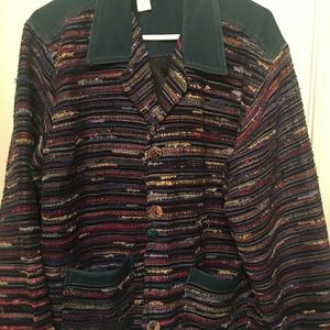 Coldwater Creek heavy jacket w jean collar